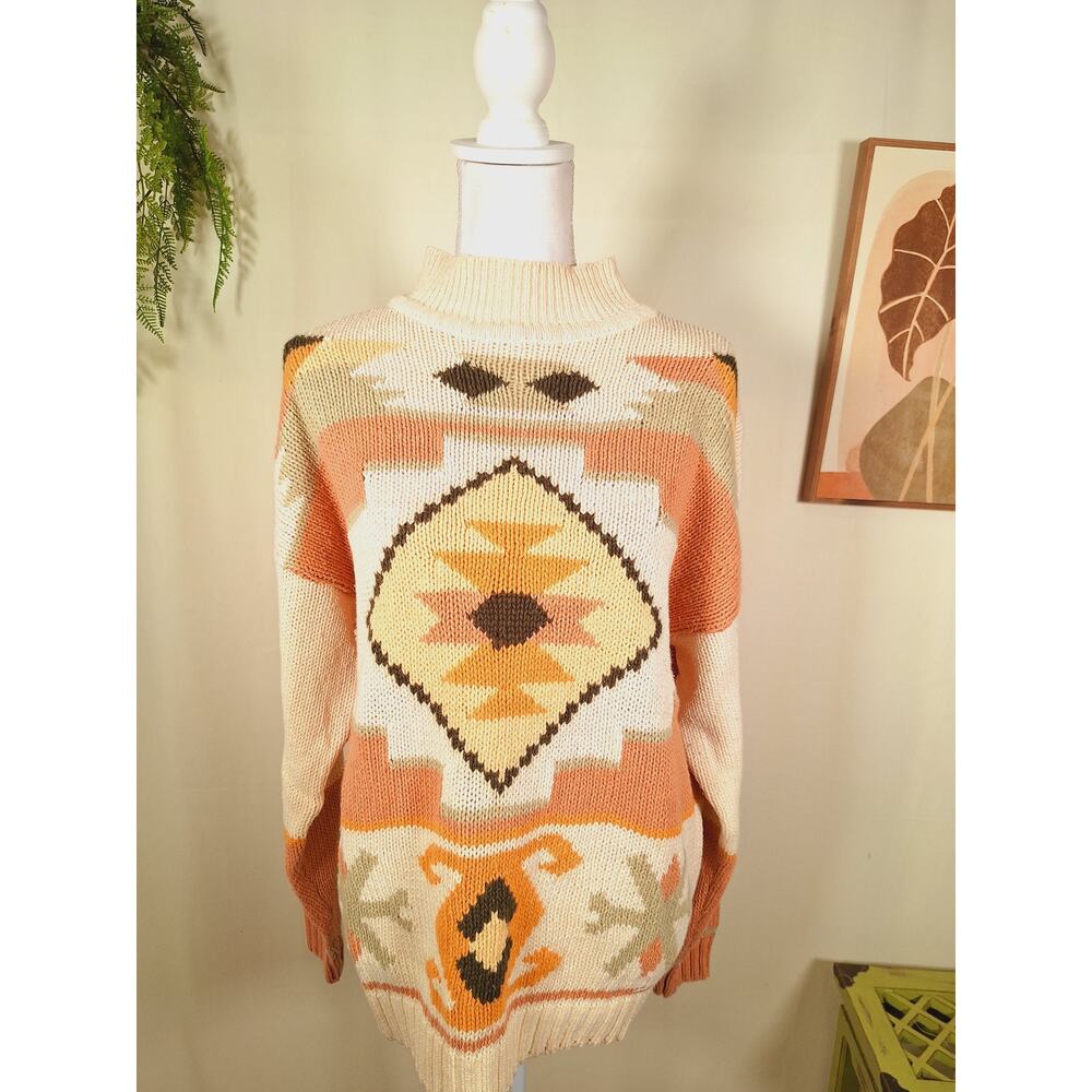 Here's A Hug Women's Cotton Blend Turtleneck Sweater Large